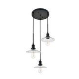 Living District Indoor Modern Home Decorative Bright Ceiling Waltz 3 Light Black Pendant
