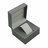 Enakshi (LABEL) PEXORVA PU Leather Watch Case Lizard Grain Texture HingedLid Watch Box Premium Look for Brand Packaging, Gray 1