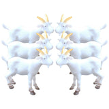 NUOBESTY Mini Goat Figurines 6pcs Plastic Realistic White Goat Animals Simulated Small Lambs Action Models Sheep Figures Learnin