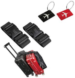 Gopinath Autolink 2Pcs Add A Bag Luggage Straps 1.5 X 20 Attachment With 2Pcs Metal Travel Tags With Name Id Card, Travel Acce
