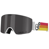 Giro Axis Ski Goggles - Snowboard Goggles for Men - Red & Orange Vintage Strap with VIVID Smoke/VIVID Infrared Lenses