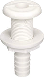 Attwood Marine 5/8 I.D. White Thermoplastic Resin Thru-Hull Connector Fitting