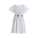 Ruikajia Rey Chewbacca Rhinestone Princess Leia Darth BB8 R2D2 Costume (White, 6 Years)