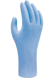 SHOWA 7502PF Biodegradable Disposable Nitrile PowderFree Safety Glove, Food Safe, 2.5 mil Thick, Small (1 Box of 200 Gloves) Bl