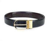 Louis Stitch MenS Italian Leather Belt For MenS With Rotating Golden Buckle Black & Brown Width 1.35 (35 Mm) Length 34 Inch (