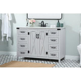 Elegant Decor Grant 48 Aluminum Mdf Single Bathroom Vanity In Gray