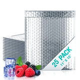 AMIFF Thermal Bubble Mailer 11 x 15 Inch, Foil Mailing Envelopes 25 Pack, Self Seal Cool Bubble Mailers, Waterproof Cold Shippin