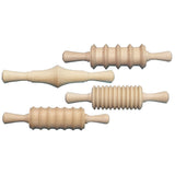 Creativity Street AC3748DI Clay and Dough Pattern Rolling Pin Set, 81/4 Size, Wood (Pack of 4)