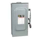 Square D DU323RB 100Amp 240Volt 3Pole NonFusible Outdoor General Duty Safety Switch, Steel,Small