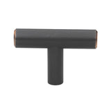 GlideRite Hardware 5002TORB10 2 inch Oil Rubbed Bronze Solid T bar Handle Knobs 10 Pack
