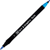 Zig ART & GRAPHIC TWIN Dual Brush Pens 034 COBALT BLUE, Art Fine Markers and Brush Tip Marker for Journaling Calligraphy Drawing