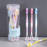 2 In 1 Soft Bristle Toothbrush With Tongue Cleaner Scraper For Kids Women Men With Storage Box For Travelling | Antibacterial |