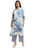 Gosriki Women'S Cotton Blend Straight Printed Kurta With Palazzo (Rilaka Blue-Gs_Xl_Blue_X-Large),Blue,,B0D9YMLYQD