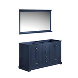 Lexora Dukes 60 in. W x 22 in. D Navy Blue Double Bath Vanity and 58 in. Mirror