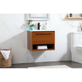 Elegant Decor Roman 24 Aluminum Alloy Mdf Single Bathroom Vanity In Teak