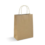 Klean & Conwenice Paper Gift Bags with Handles, 8x4.25x10.5 100Pcs Brown Bags Bulk, Medium Size Kraft Paper Bags, Wedding Gift B