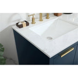 Elegant Decor Blake 60 Aluminum Alloy Mdf Double Bathroom Vanity In Blue