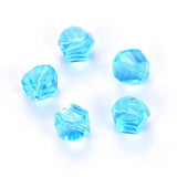 24pcs Adabele Austrian 8mm Faceted Helix Spiral Irregular Crystal Beads Aquamarine Blue Compatible with Swarovski Preciosa Cryst