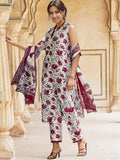 Shienzy Dupatta Set || Kurta Set || Kurta Pant Set || Ethnic Set || Sleeveless Kurta Set For Women Red M
