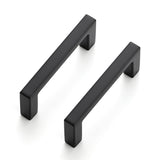 Ravinte 25 Pack Matte Black Cabinet Pulls, 2-1/2 Inch (64mm) Hole Center Slim Kitchen Handles, Square Drawer Pulls for Cabinets