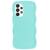 WOGROO Slim Fit Case for Samsung Galaxy A53 5G, Wave Frame, Cute Soft TPU Thin Protective Phone Cover for Women, Light Cyan