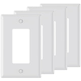 AIDA 1-Gang Midsize Light Switch Cover Plate, Decorative Outlet Covers - Glossy White, 4-Pack Unbreakable Polycarbonate Wall Pla
