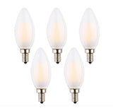 OPALRAY C35 2W (25W Incandescent Equivalent) Torpedo Tip Candelabra LED Bulb, Dimmable, LED Filament Lamp, 2700K Soft Warm White