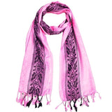 Kosweem Border 3D Fashionable Woolen Winter Wear Thin Scarf/Stole/Shawl For Baby Girls Womens(Baby Pink)