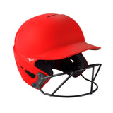 Mizuno F6 Youth Fastpitch Softball Batting Helmet with Mask, Red, Youth One Size