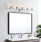 Living District Jaelynn 5-Light Iron & Glass Bath Sconce In Brass/Clear