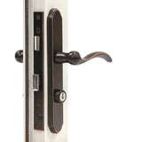Larson Certified Storm Door Revere Mortise Aged Bronze Handle Set, Storm Door Handle Replacement with Keyed Deadbolt