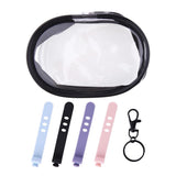 Sudaporn Data Cable Holder Keychain for Travel Charger Cords Organizer Bag Clear Earphone Doll Display Bag Charm with Silicone C