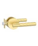 Asidrama 1 Pack Brushed Gold Privacy Door Knob or Lever with Lock, Heavy Duty Reversible Interior Door Handles for Bedroom Bathr