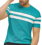 Lookmark Men'S Stylish Cotton Blend Printed Striped Polo Tshirt (Mt04-S)