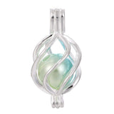 10pcs Twist Ball Pearl Cage Bright Silver Beads Cage Locket Pendant Jewelry Making-for Oyster Pearls, Essential Oil Diffuser, Fu