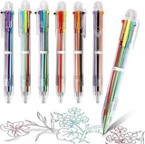 ROKTRY 1 pcs 0.5mm 6in1 Multicolor Ballpoint Pen Transparent Retractable Ballpoint Pens for Students Children Gift,Office & nu