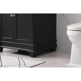 Elegant Decor Wesley 30 Solid Wood Steel Single Bathroom Vanity Set In Black