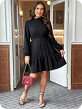 Leriya Fashion Poly Cotton Above The Knee Western Dress For Women (Lf-W.Dress-Wd1254_Black,BlackApparel,XL