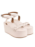 Shoetopia Stylish Braid Style Strap Cream Platform Heels For Women & Girls /Uk6,Cream,6,B0BYP646J2