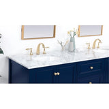 Elegant Decor Metropolis 72 Solid Wood And Metal Single Bathroom Vanity In Blue
