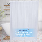 SlipX Solutions MicrobanInfused Shower Curtain Liner, 3G Lightweight, 70x72, Clear