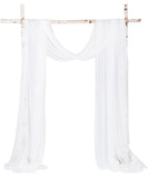 Cytdkve 2 Panels 30Ft Extra Long Wedding Arch Draping Fabric, Sheer Arch Drapes for Wedding Party Backdrop (Slightly Shimmery, W