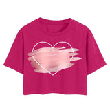 Toplot Heart Printed Round Neck Crop Top For Women (Big-Heart-Top-5201-Pink-L),Pink,,B0DCTGKTDZ