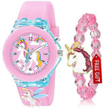Acnos 3 Pieces Kids Unicorn Watch Unicorn Bracelet Waterproof Toddler Analog Watch Light Watch Unicorn Christmas Valentine Day G