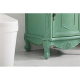 Elegant Decor Berkshire 24 Solid Wood And Mdf Single Bathroom Vanity In Mint
