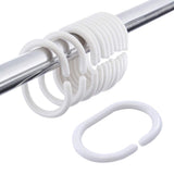 LBOST Plastic Shower Curtain Rings Curtain C Rings Hook Hanger Bath Drape Loop Clip Glide, Pack of 36 (White)