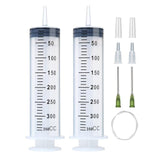 2 Sets 300ml 350ml Large Syringes with 55.1 Inch Tubes, Sterile and Individual Sealed, Plastic Garden Syringe for Liquid, lip Gl