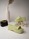 Shoetopia Women & Girls Retro Style Platform Heels,Green,7,B0BNNPQMT9