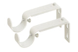 Ivilon Adjustable Brackets for Curtain Rods - for 1 or 1 1/8 Inch Rods. Set of 2 - Ivory