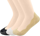 Plumbury WomenS/GirlS AntiSkid Lace No Show Socks/Footie/Sock Liner/Foot Cover (Pack Of 3) Black/Beige/White